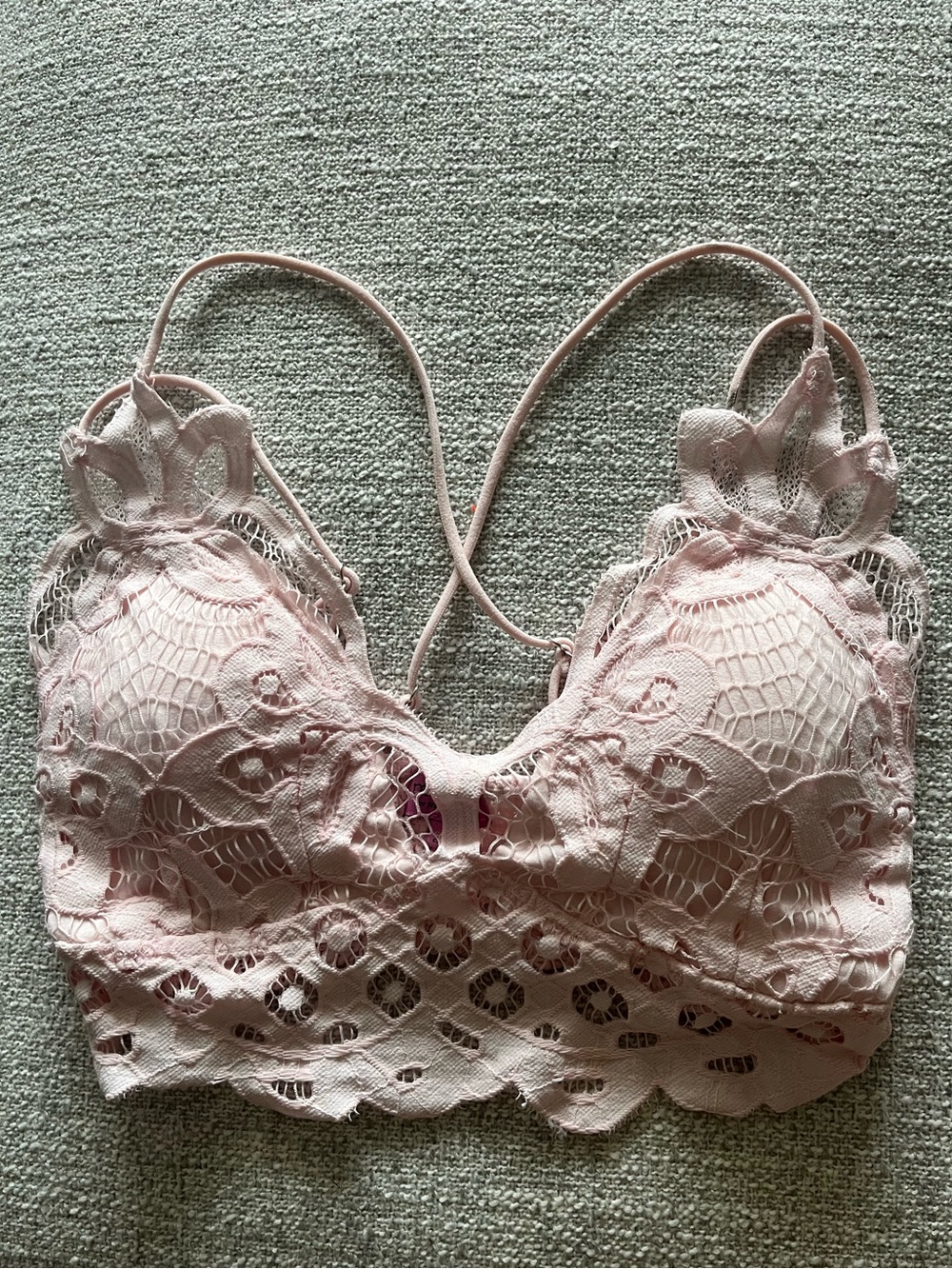 Francesca's Collections Pink Lace Bralette